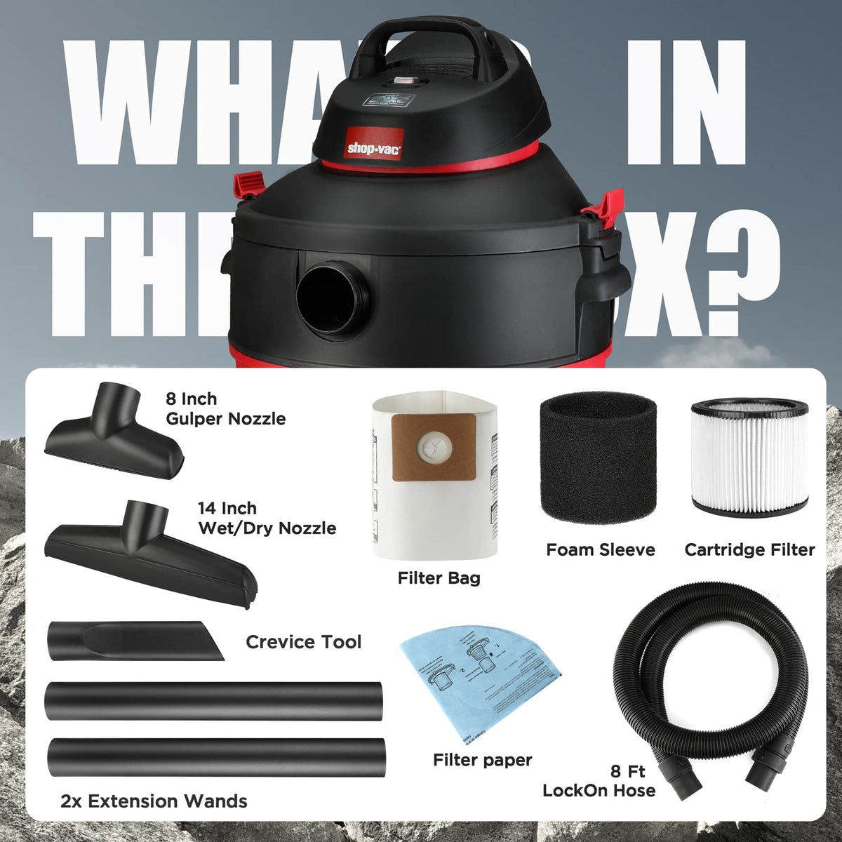16 Gallon 6.5 Peak HP Wet/Dry Vacuum H835
