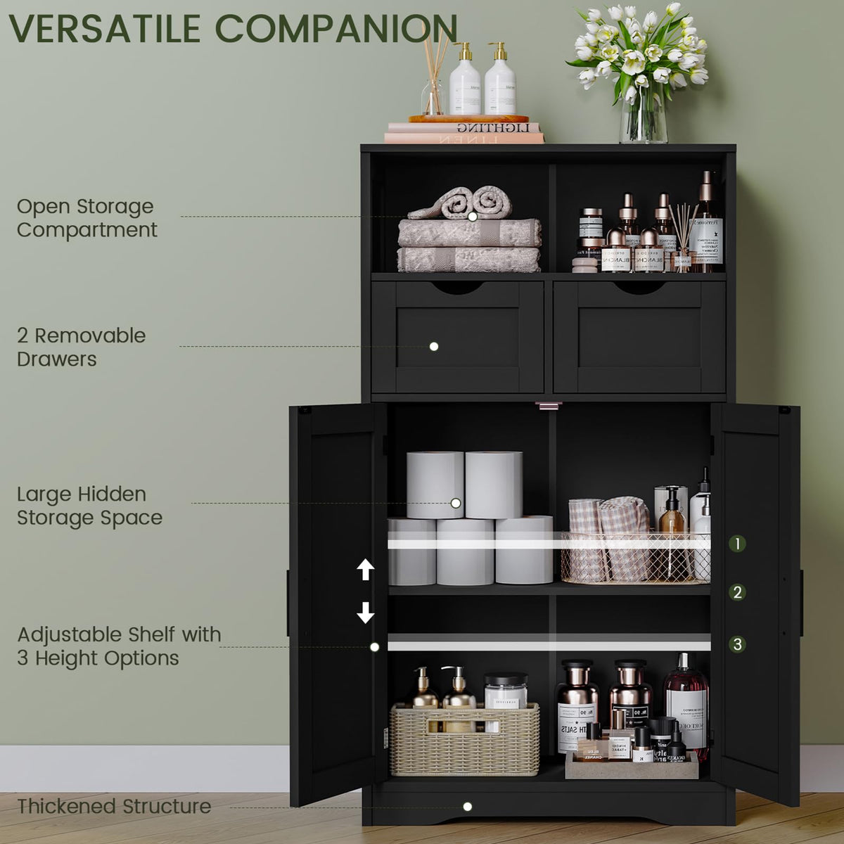 Bathroom Storage Cabinet with 2 Drawers I82344
