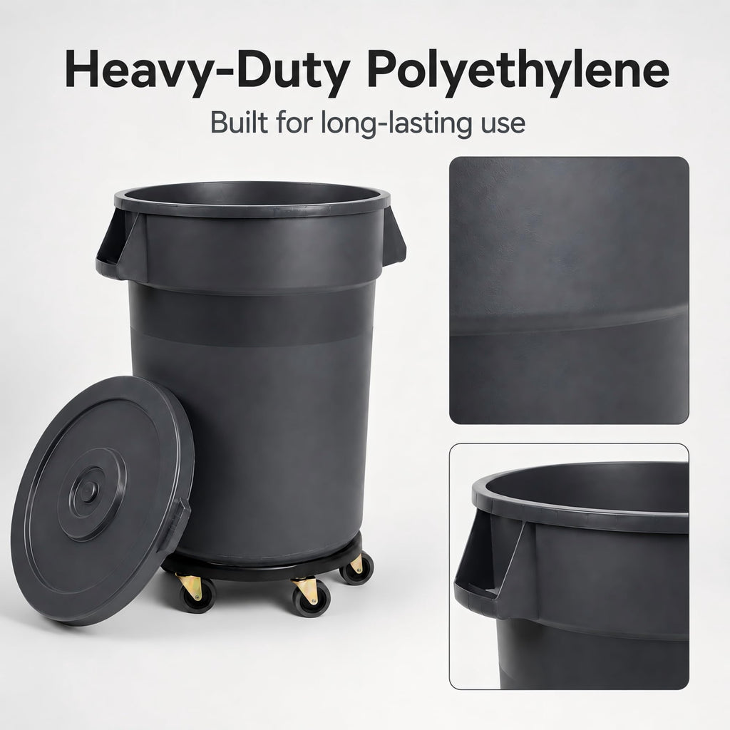 32 Gallon Trash Can with Wheels and Lid, 2 Pack S265680