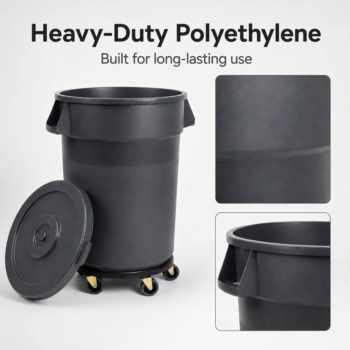 32 Gallon Trash Can with Wheels and Lid, 2 Pack S265680