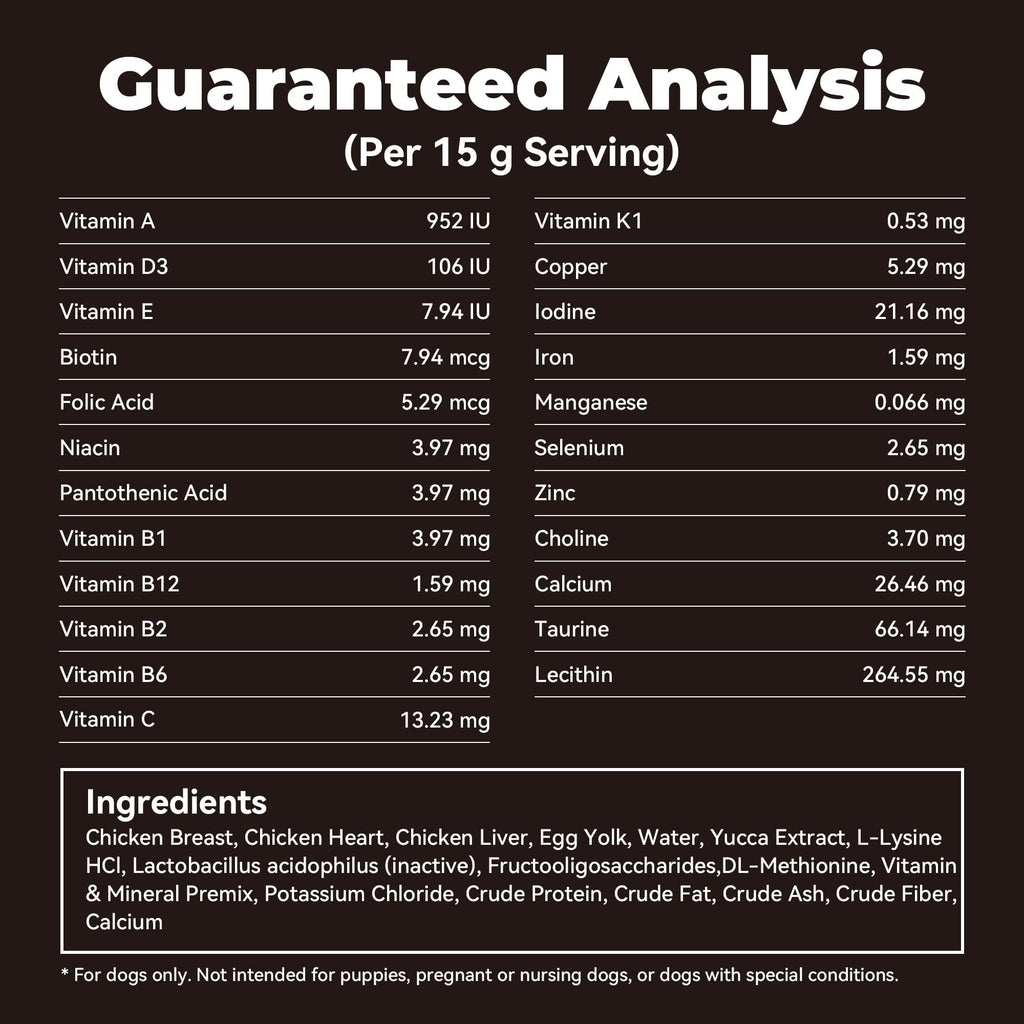 High Calorie Weight Gain Supplement for Dogs with Probiotics, Taurine & Vitamin E R9912