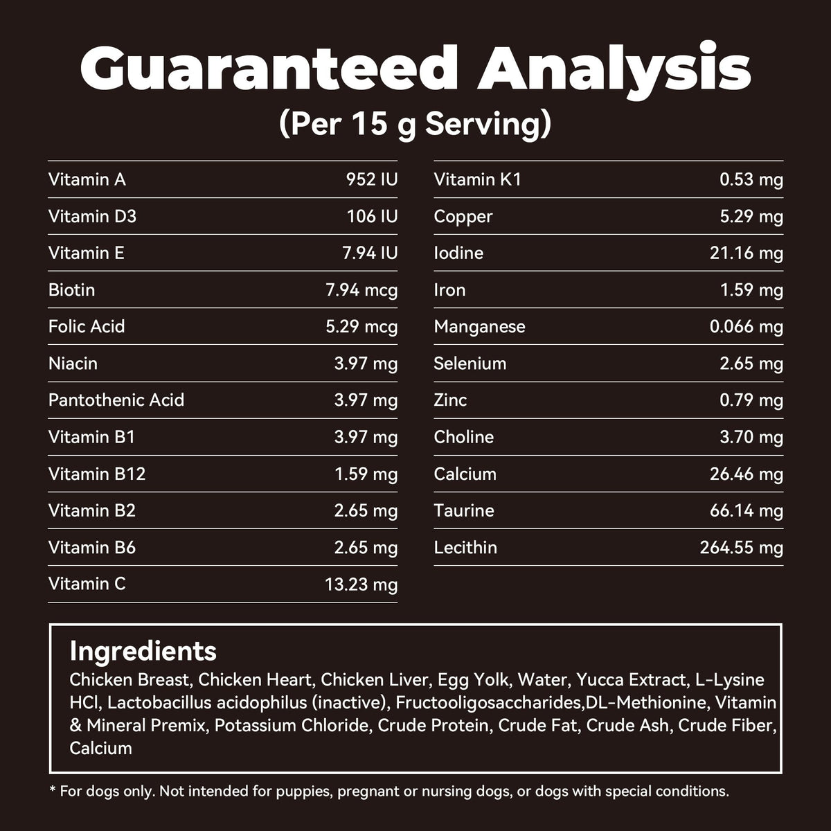 High Calorie Weight Gain Supplement for Dogs with Probiotics, Taurine & Vitamin E R9912