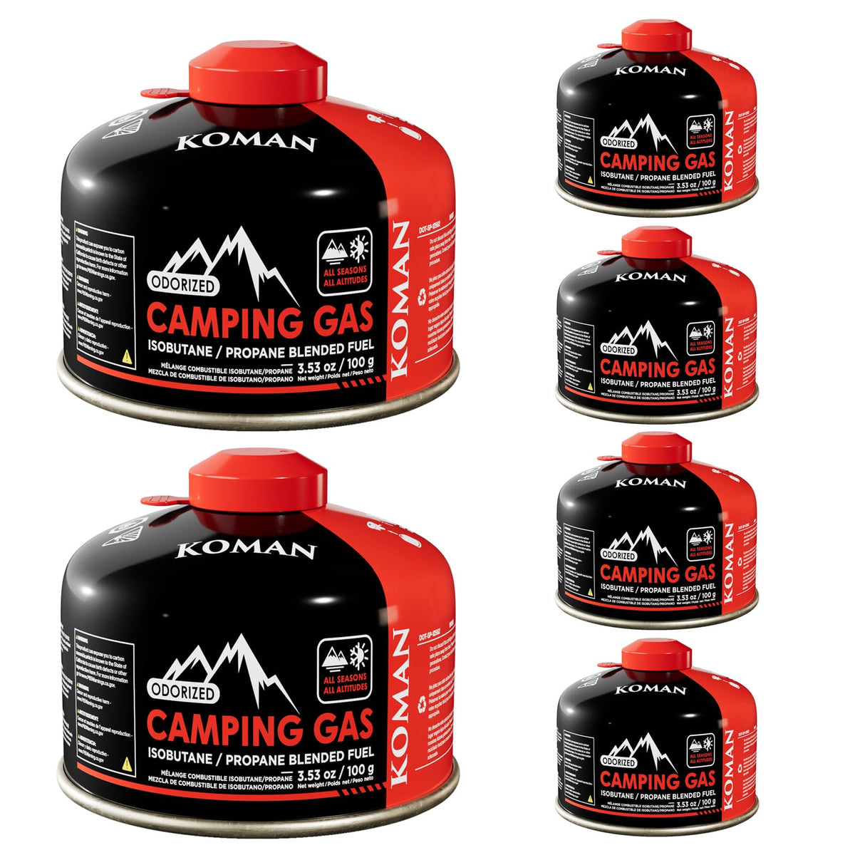 230 Gram Isobutane Butane Propane Camping Fuel Canister Pack of 6 L3347