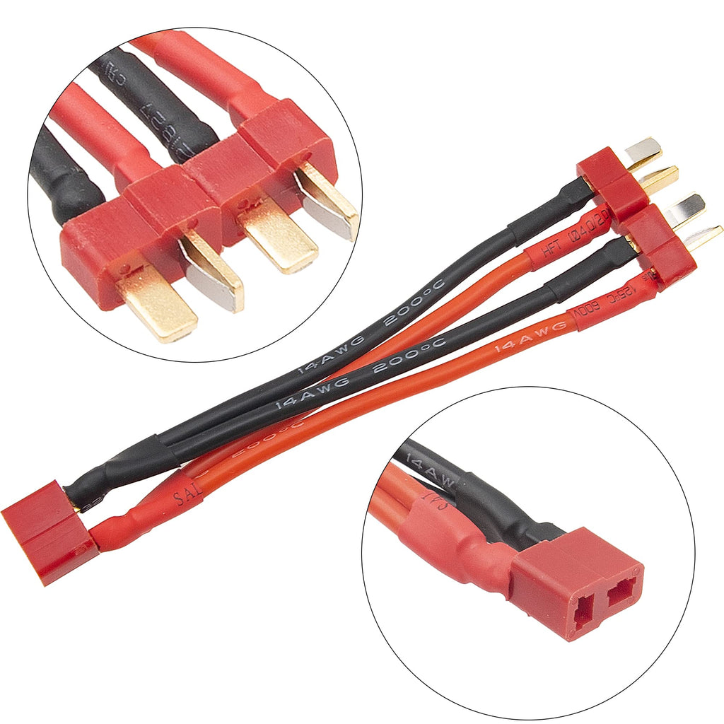 14 AWG Silicone Wire 1 Female to 2 Male Y Splitter Cable B969395