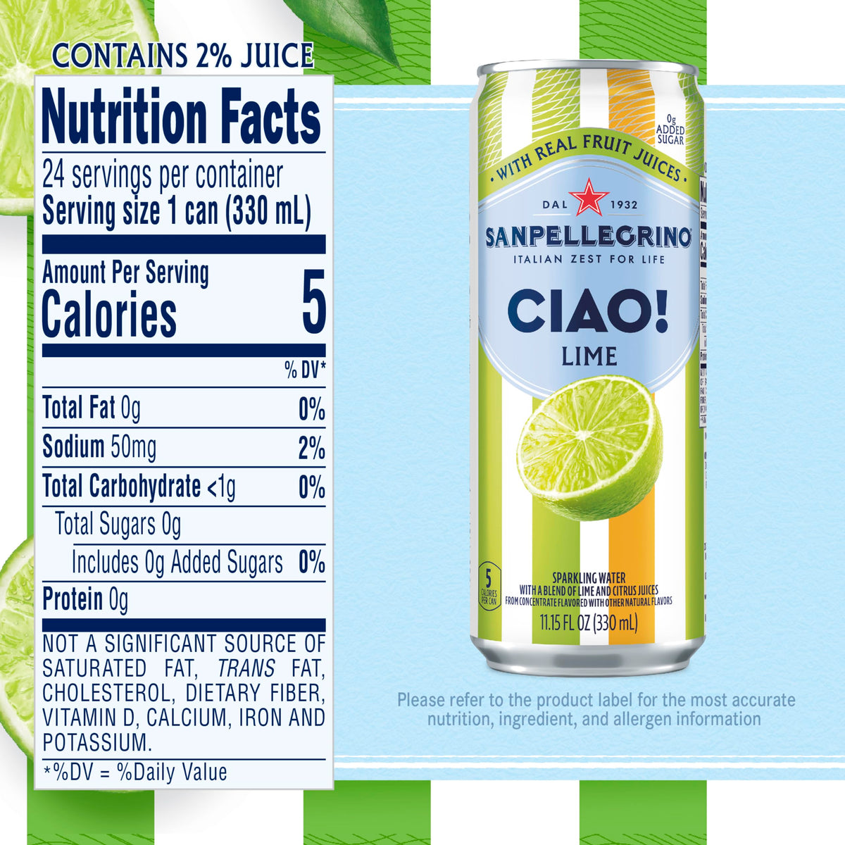 Lime Sparkling Water 24 Pack S4994