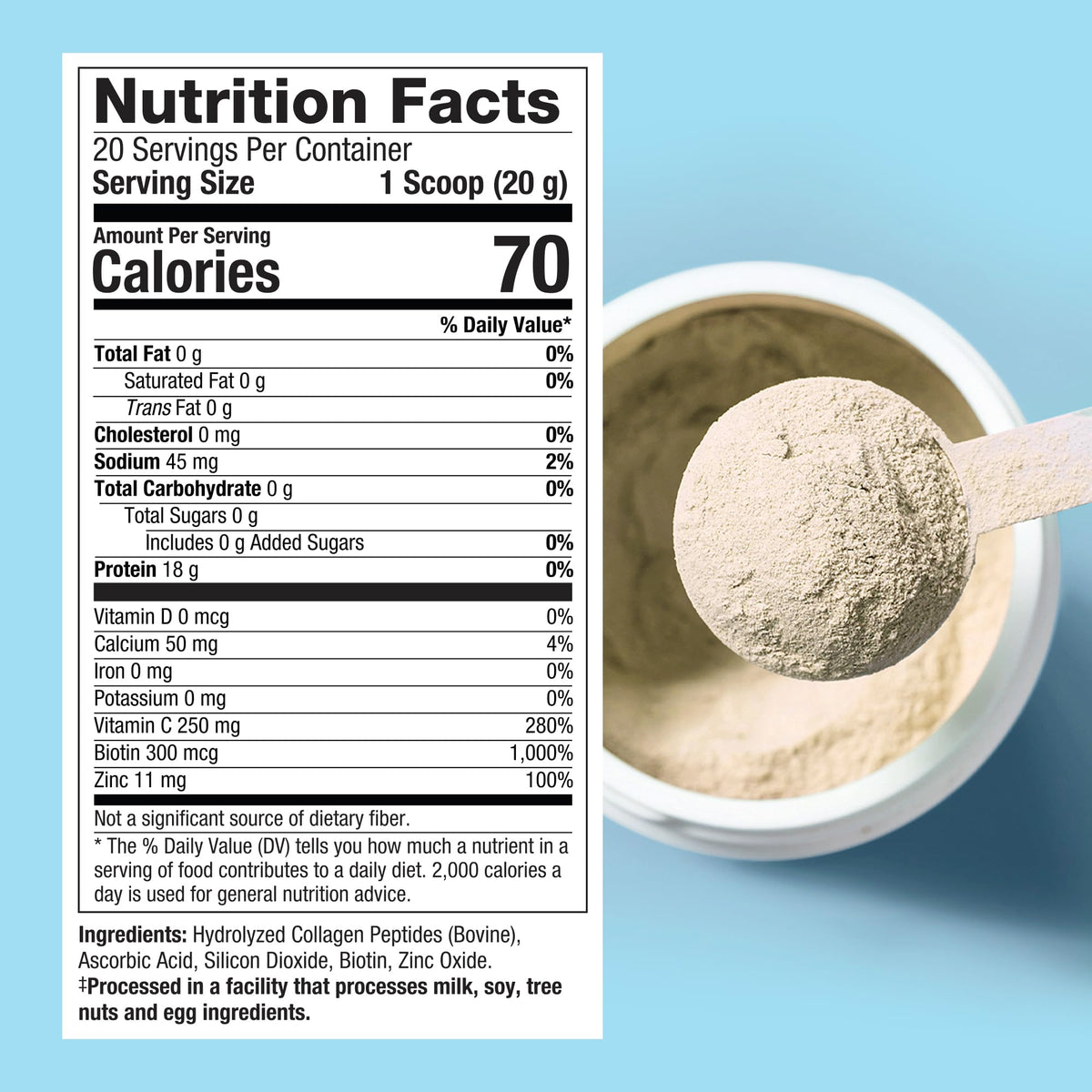 Collagen Powder Unflavored 20 Servings Y281