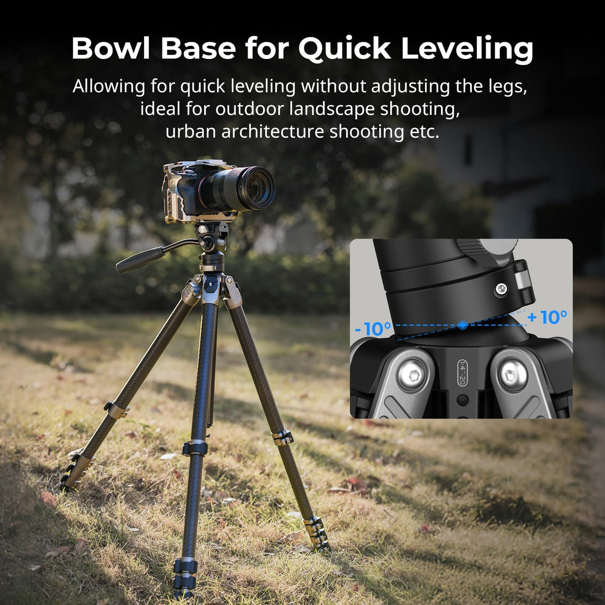 Carbon Fiber Video Tripod with Fluid Head P3573