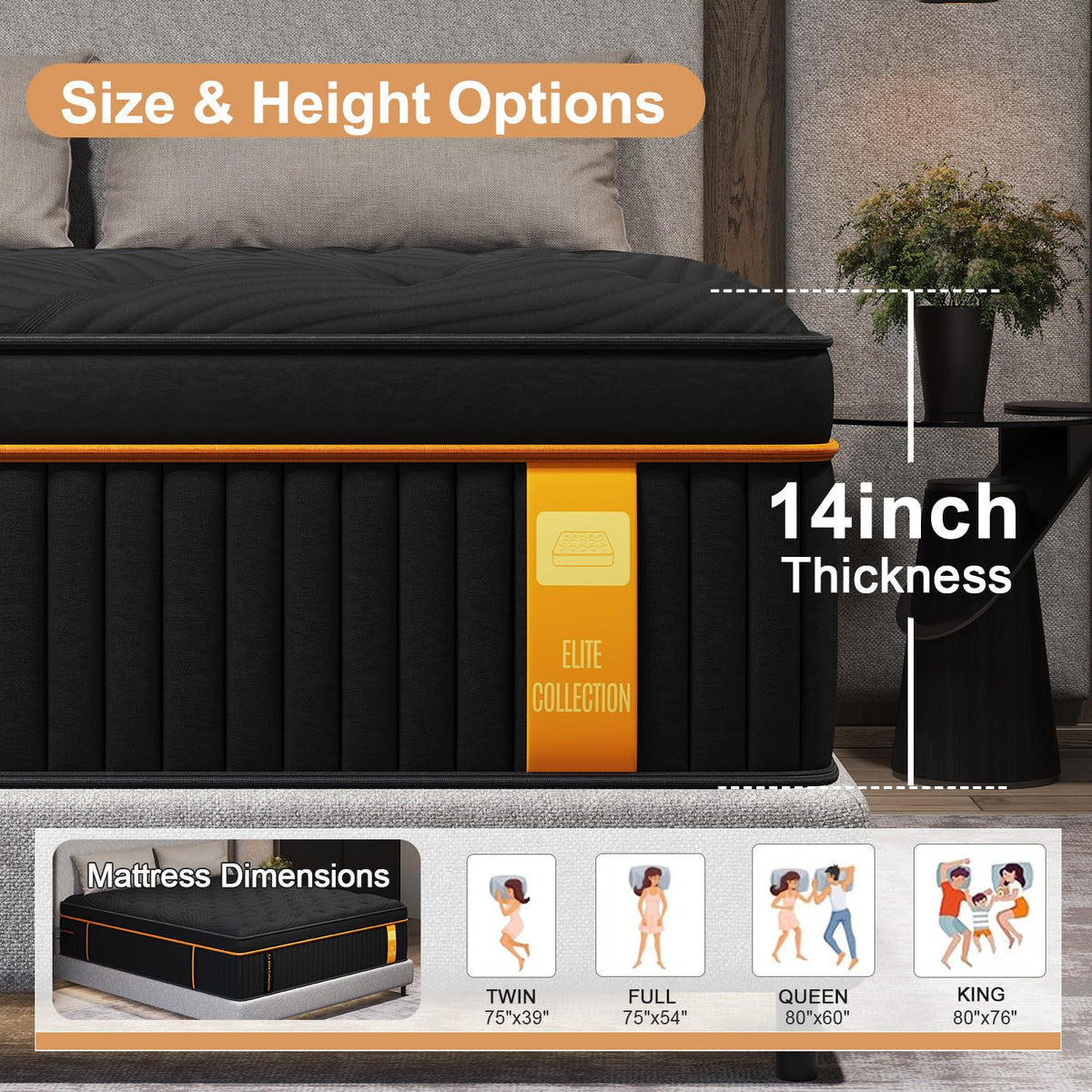 Full Size 14 Inch Hybrid Mattress J248134