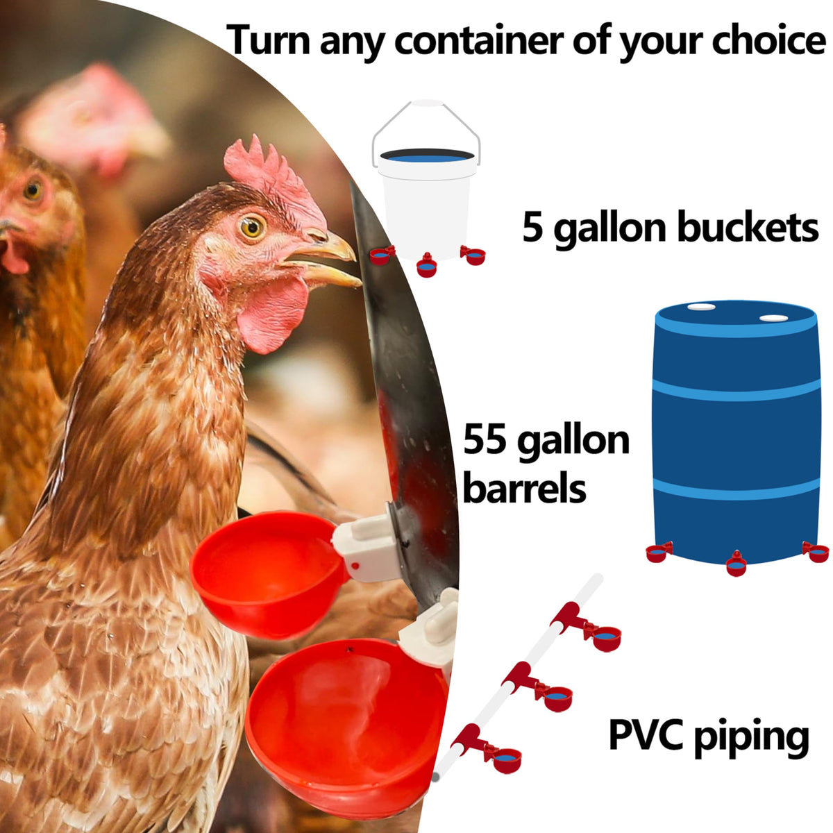16 Pack Poultry Waterer Cups with Mounting Hole Opener G962