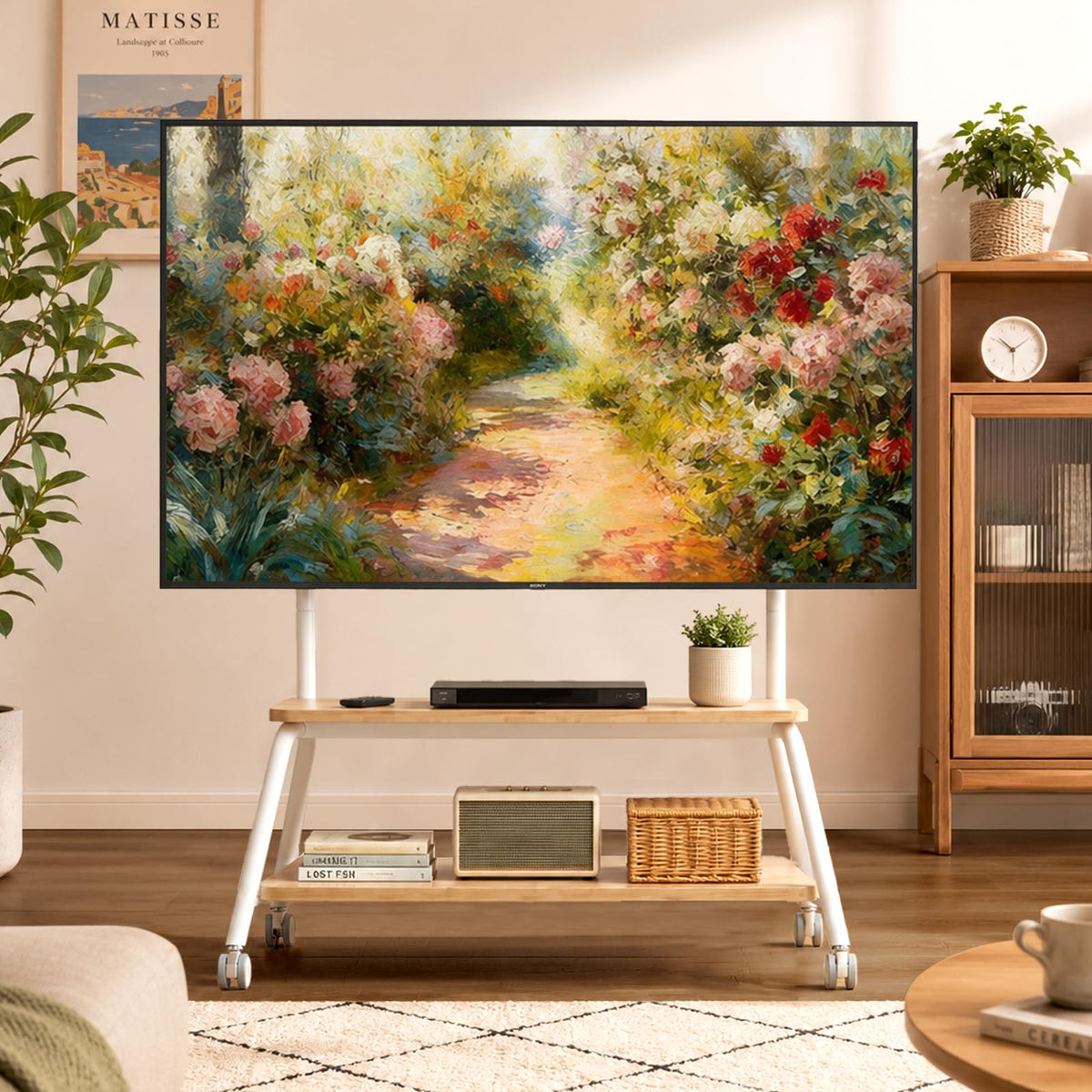 Mobile TV Stand on Wheels for 32-75 Inch TVs K692