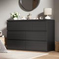 Black 7 Drawer Wood Dresser X2229