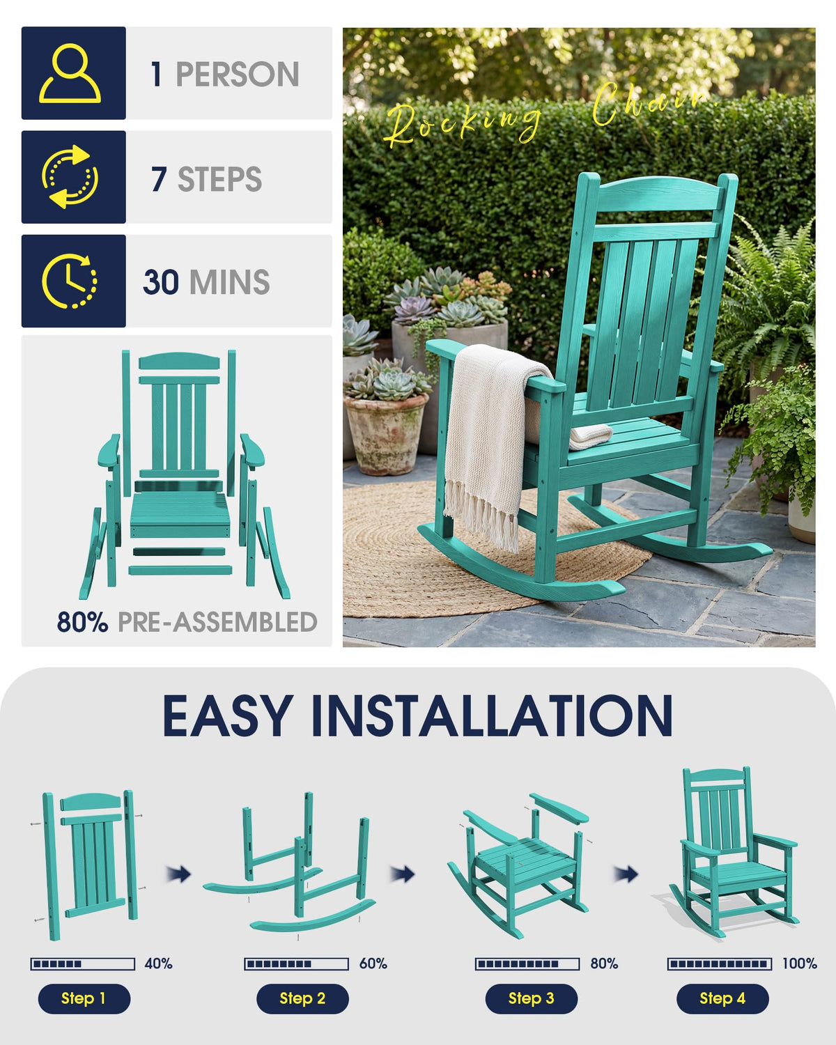 Oversized Outdoor Rocking Chair S622