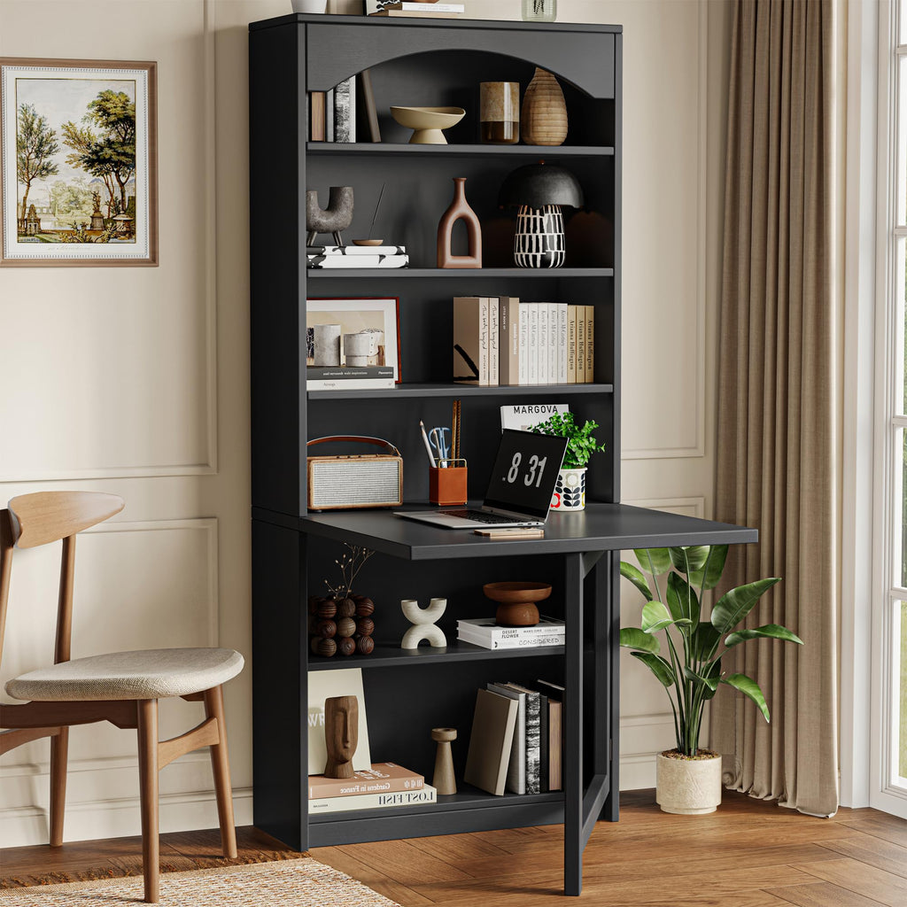 Black Folding Desk with Storage H665709