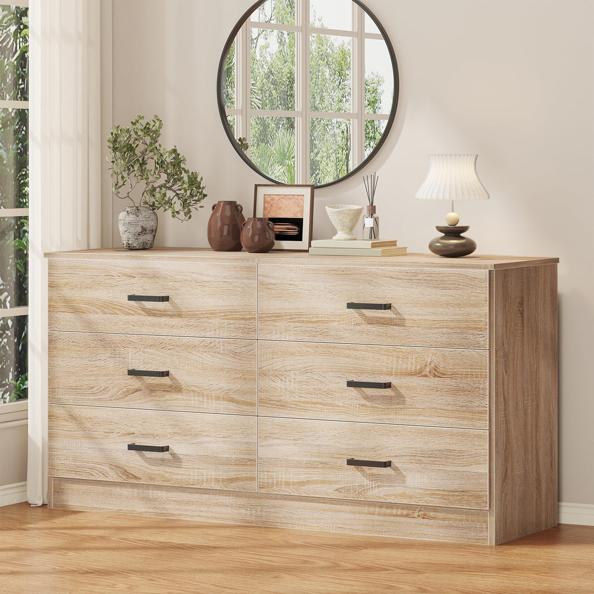 Light Oak 6 Drawer Dresser T363500