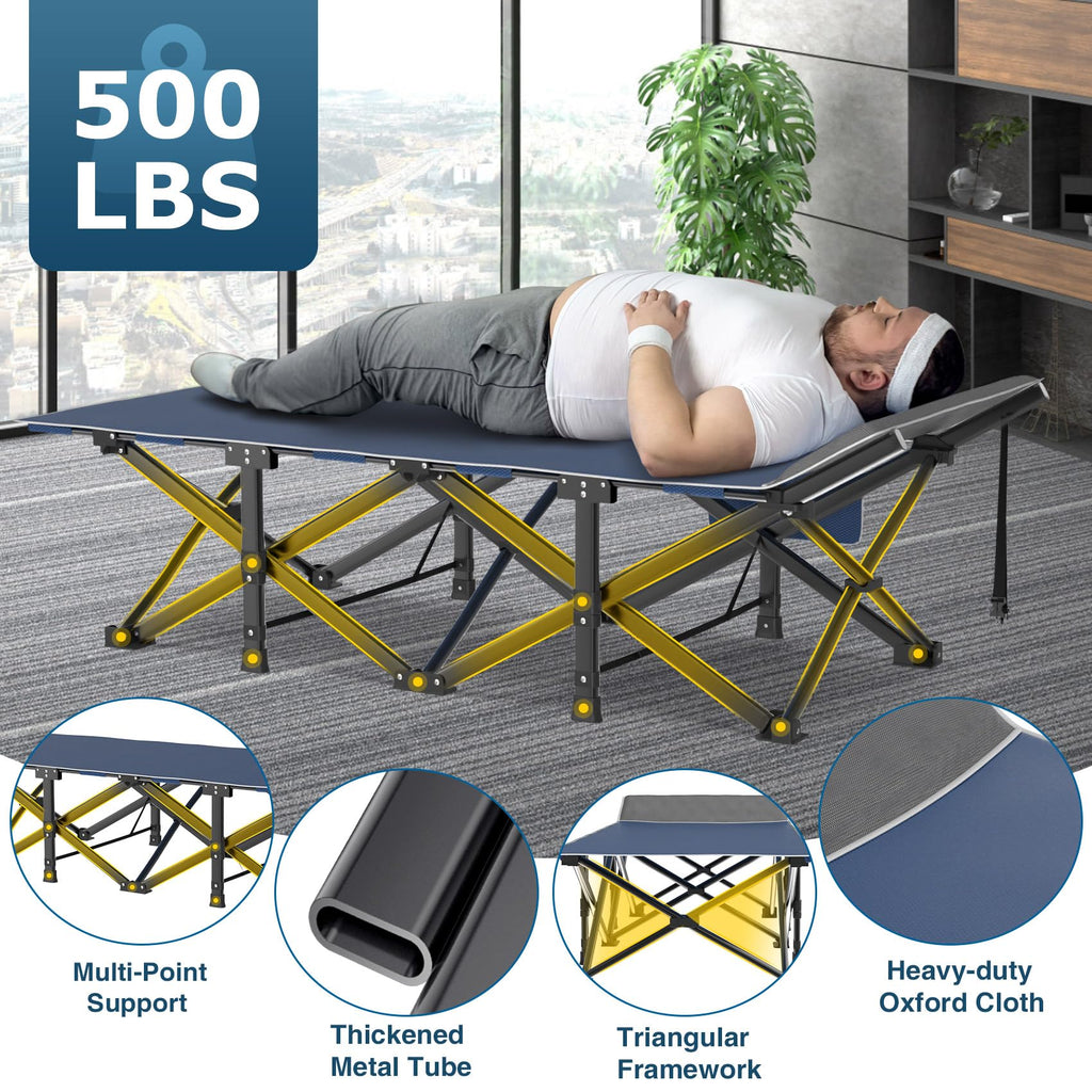 Oversized XXL Folding Camping Cot with Mattress and Pillow C23999