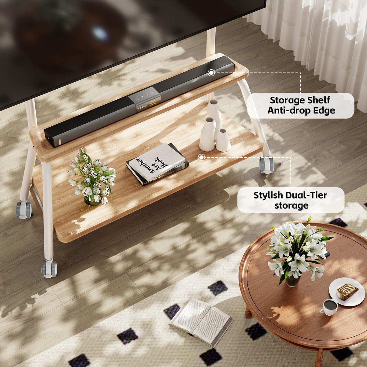 Mobile TV Stand on Wheels for 32-75 Inch TVs K692