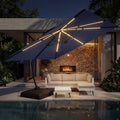 11x11ft Solar Powered Led Cantilever Umbrella with Base W906905