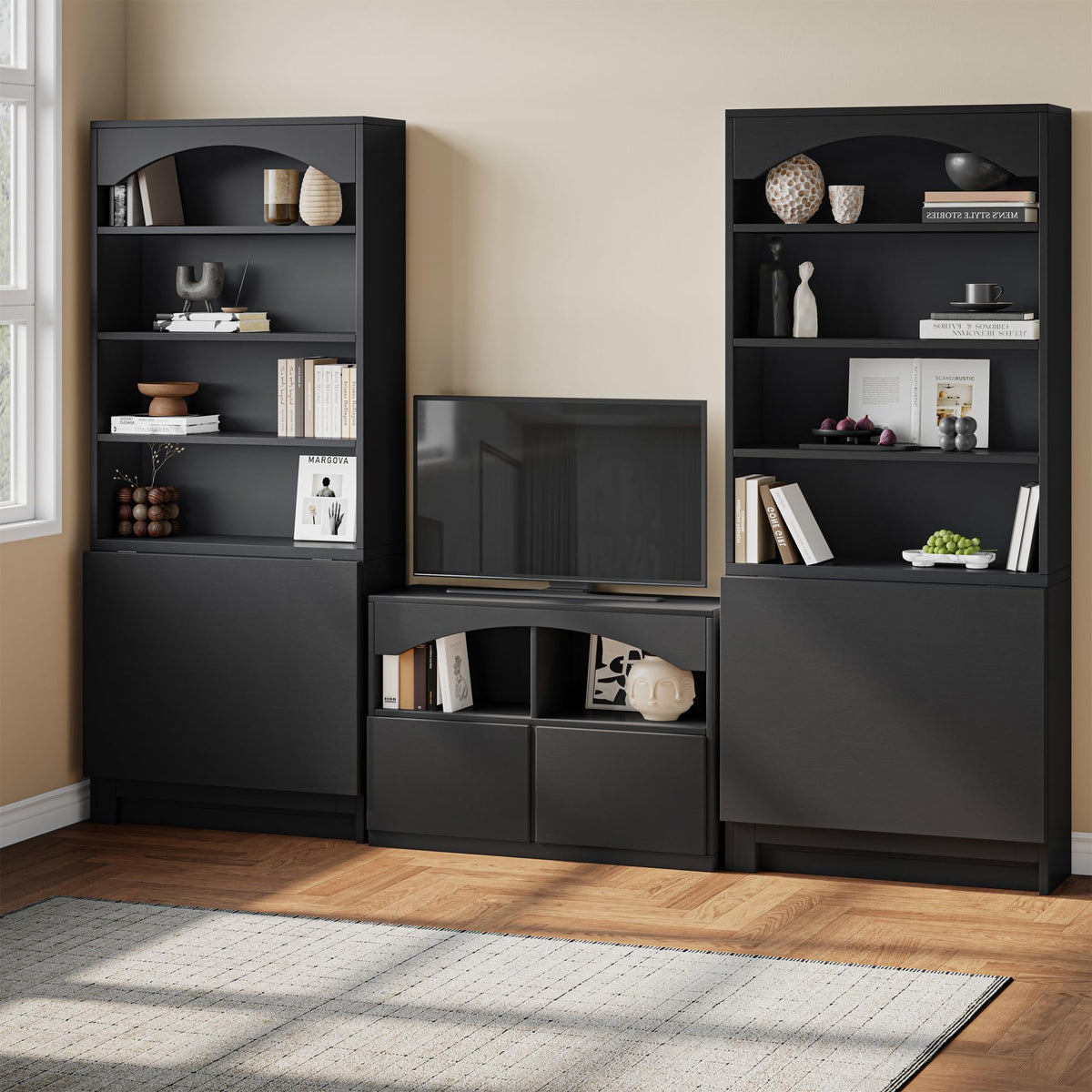 Black Folding Desk with Storage H665709