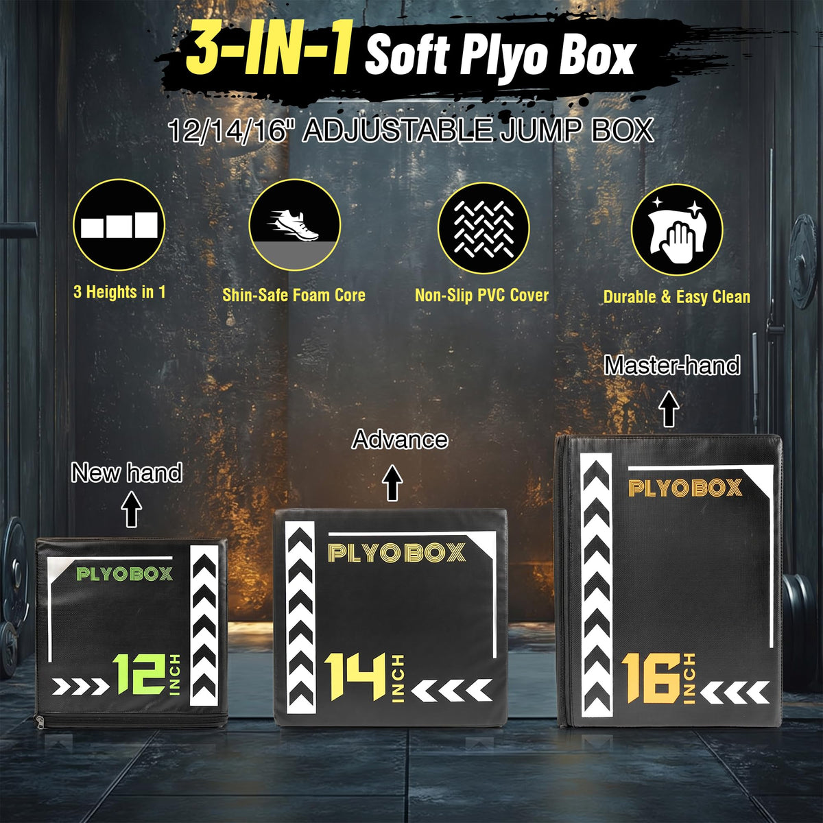 3-in-1 Foam Plyometric Jump Box L692