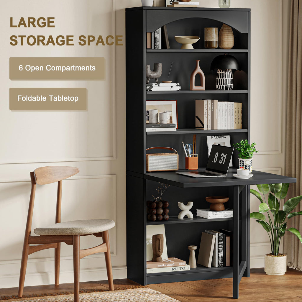 Black Folding Desk with Storage H665709