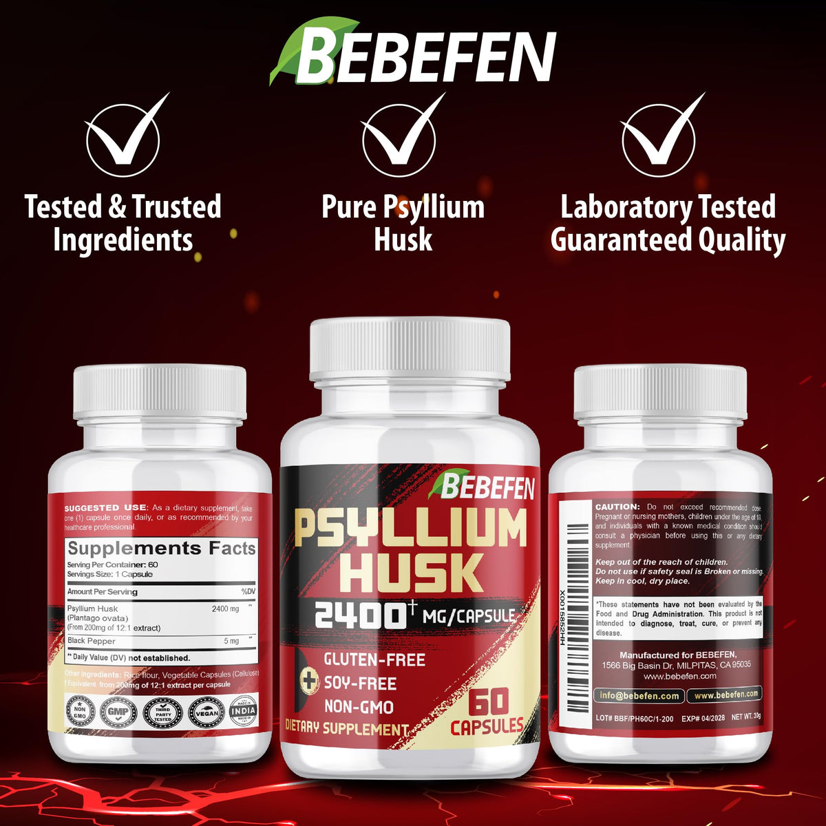 2400mg Psyllium Husk Capsules C899