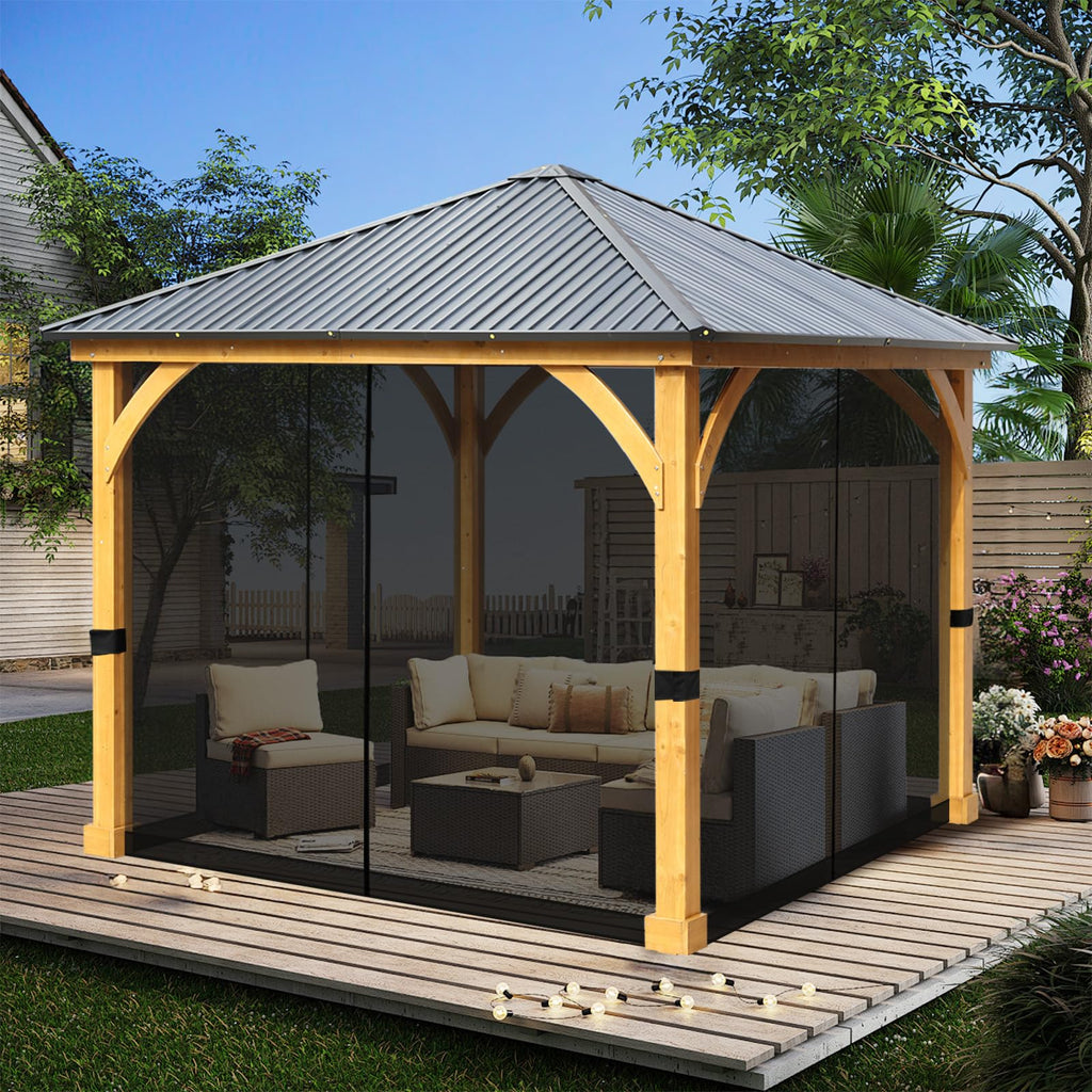 10' x 10' Black Gazebo Netting Screen Replacement E971108