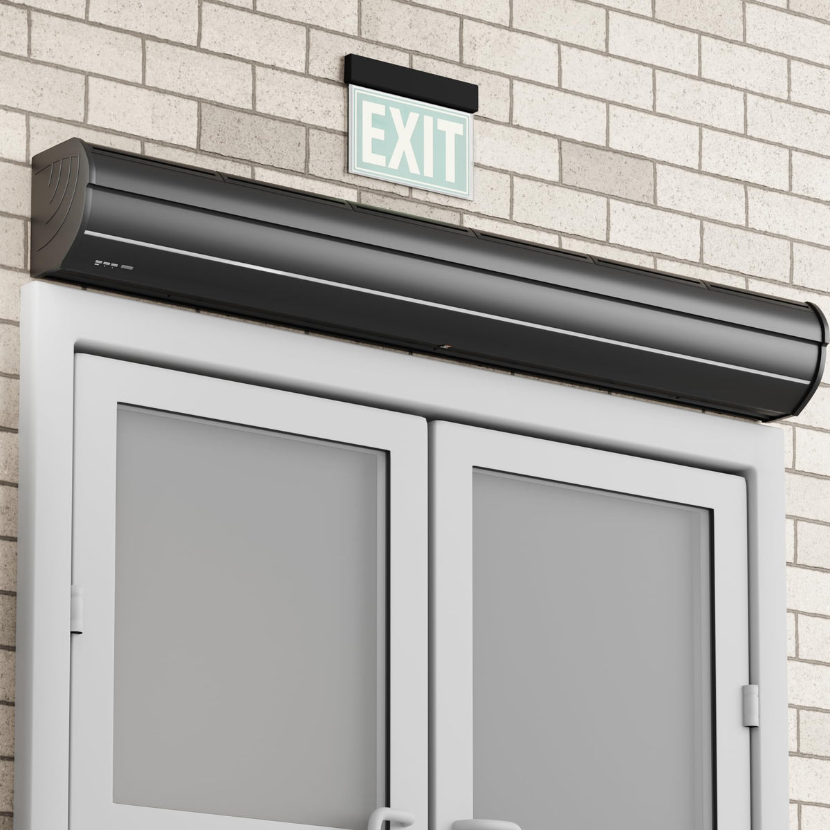 72" Black Aluminum Air Curtain with Remote P136422