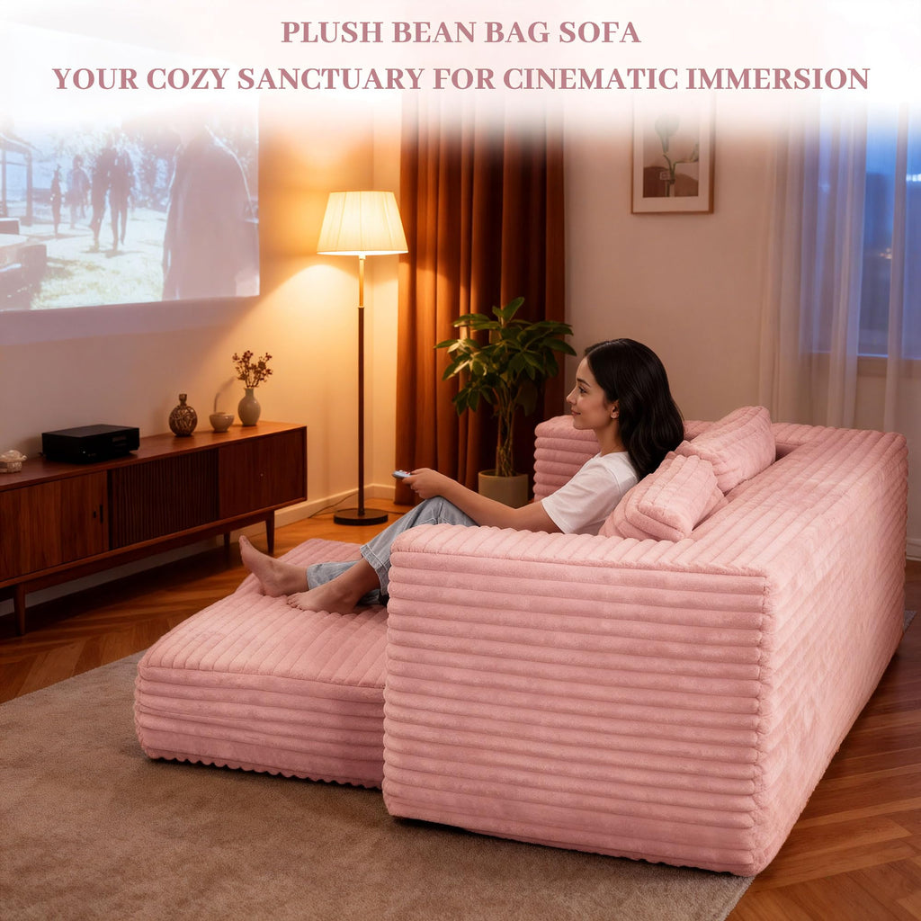 62" Pink Convertible Folding Sofa Bed X678763