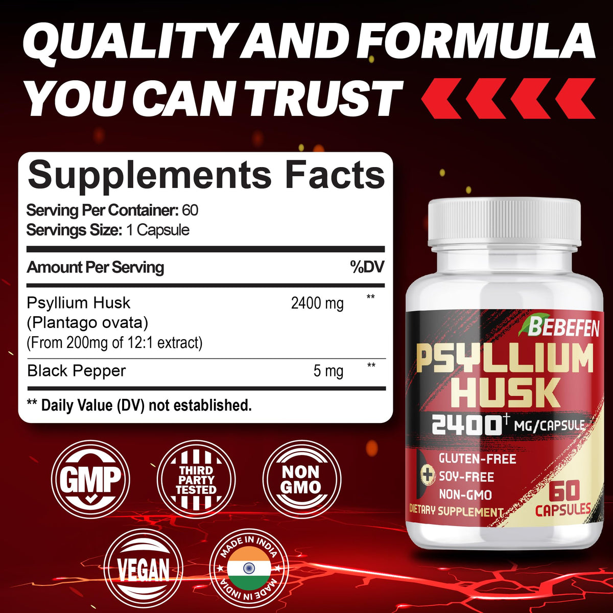 2400mg Psyllium Husk Capsules C899