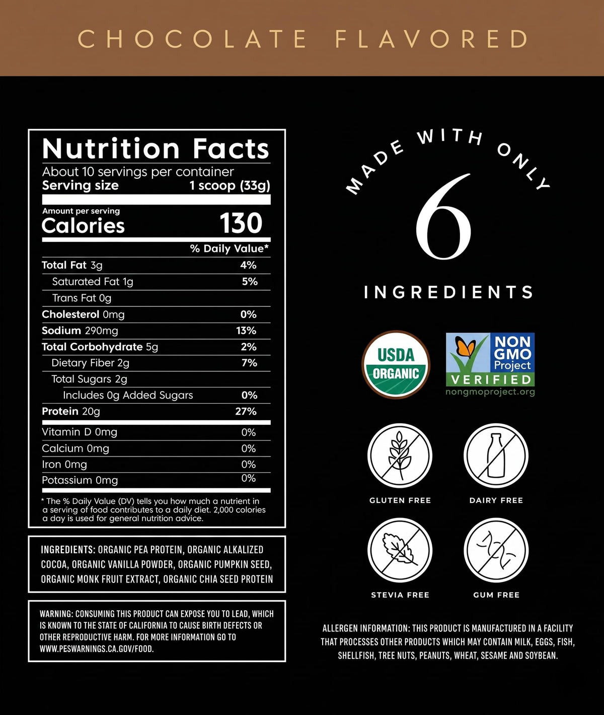 Organic Plant Based Protein Powder Vanilla 10 Servings H1895