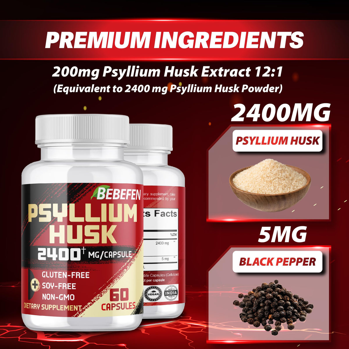 2400mg Psyllium Husk Capsules C899