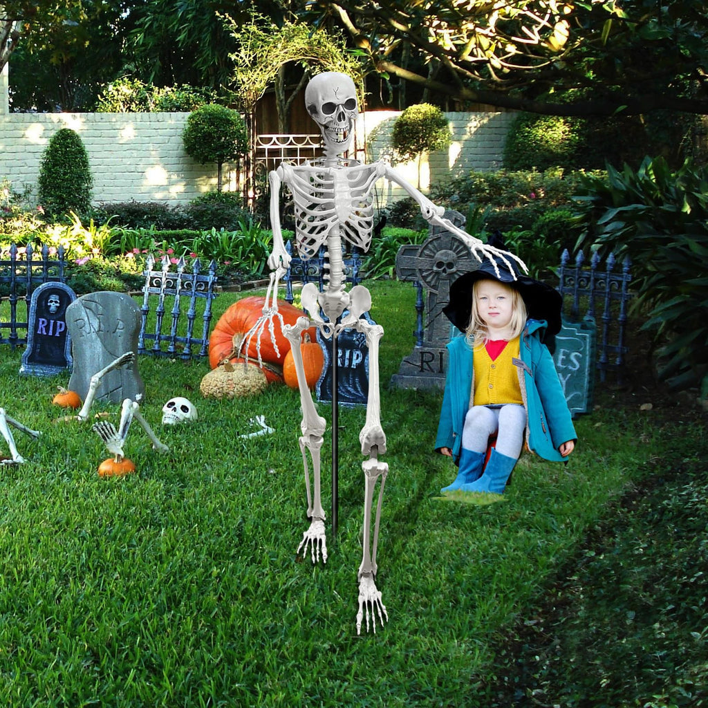 5.4Ft Poseable Life Size Human Skeleton with Rope X28574