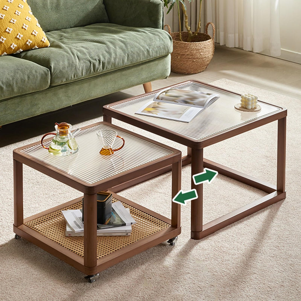 Square Glass Coffee Table Set of 2 G563408