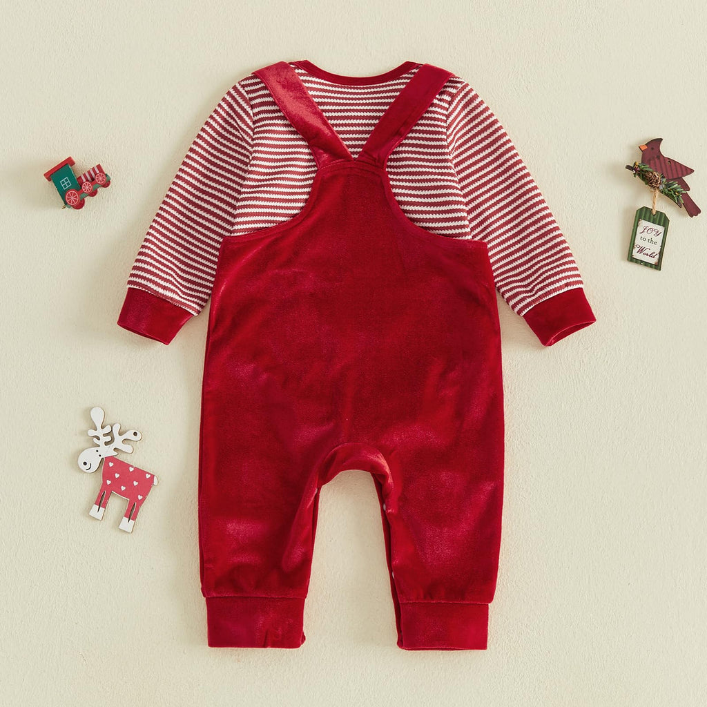 Christmas Baby Boy Outfit Romper Overalls Set Q997