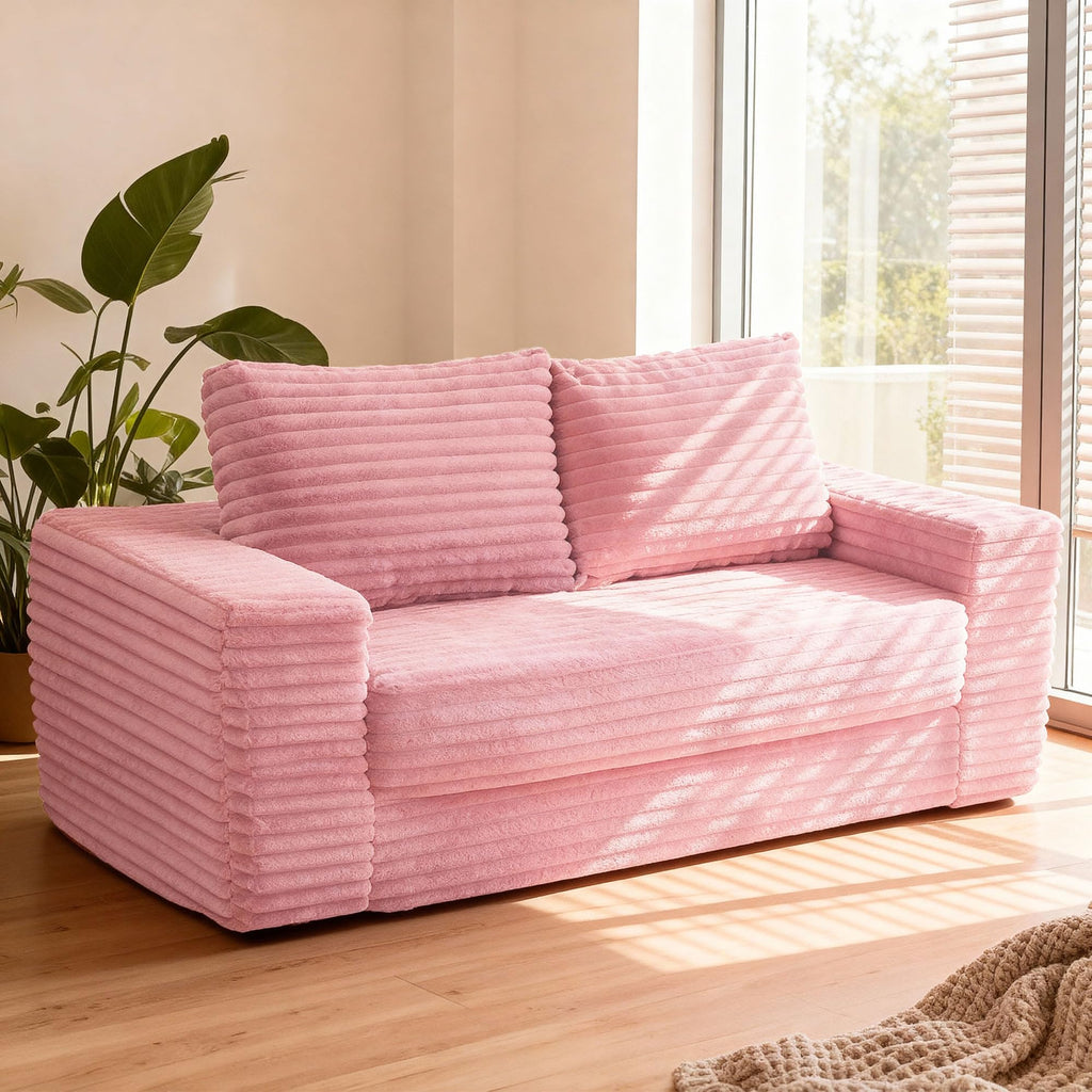 62" Pink Convertible Folding Sofa Bed X678763