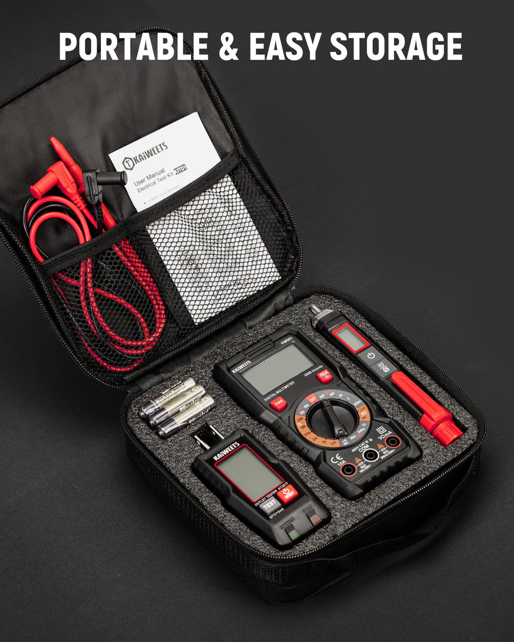 Digital Multimeter Non-Contact Voltage Tester GFCI Outlet Tester Kit W465993
