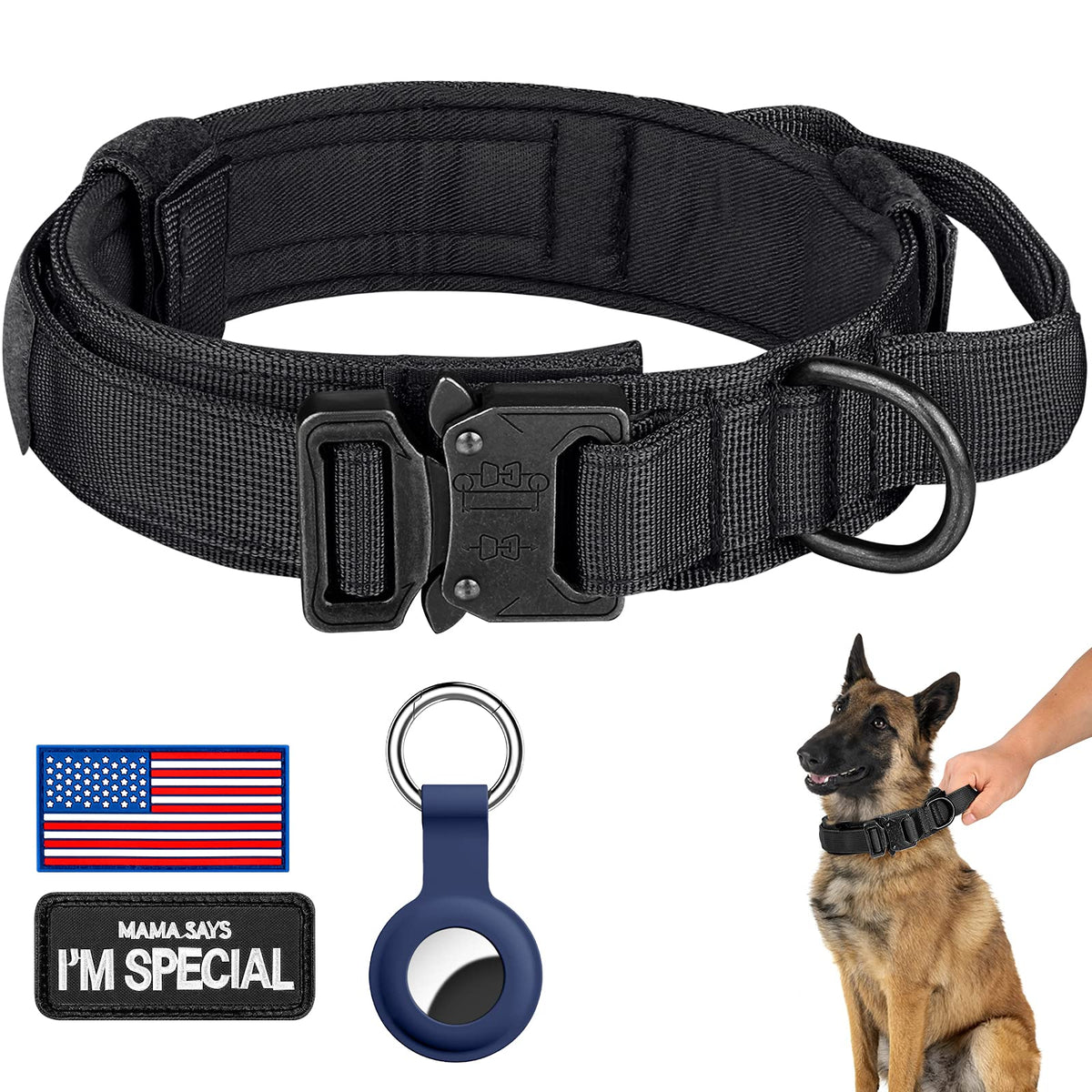 Adjustable Nylon Tactical Dog Collar with Control Handle F70459