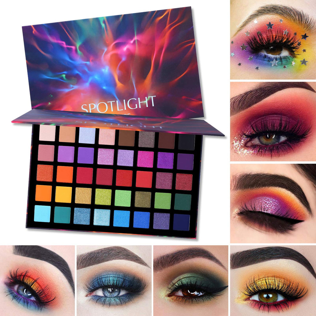 40 Color Matte Shimmer Eyeshadow Palette + 15 Pc Eye Brushes M9231