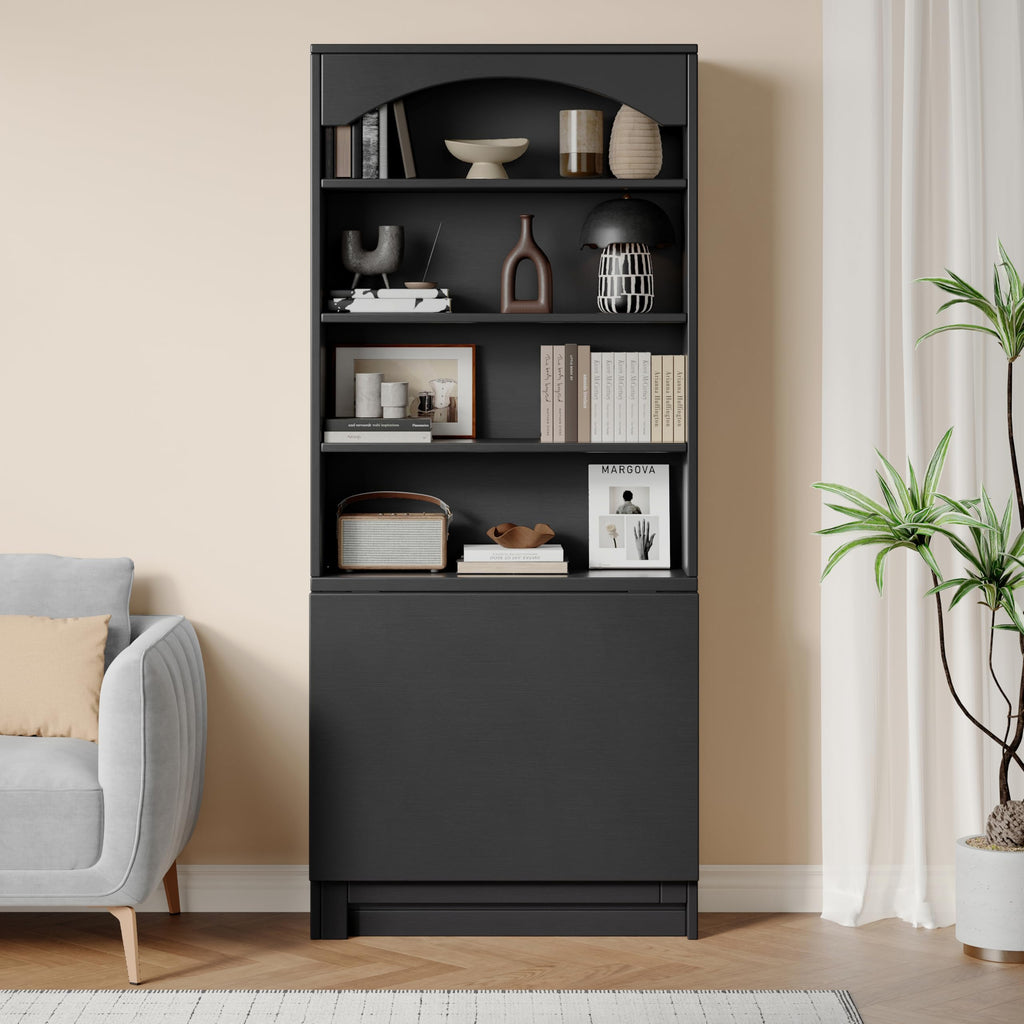 Black Folding Desk with Storage H665709