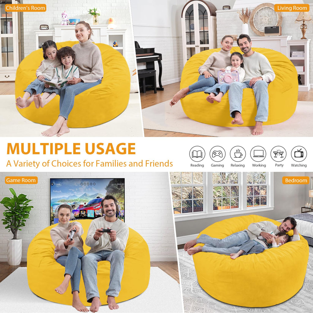 5FT Memory Foam Bean Bag Chair with Dutch Velvet Cover B589740
