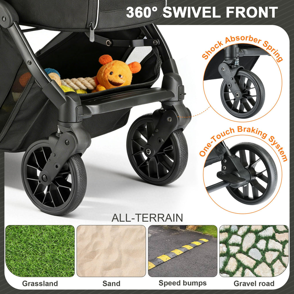 Black Pet Stroller D628