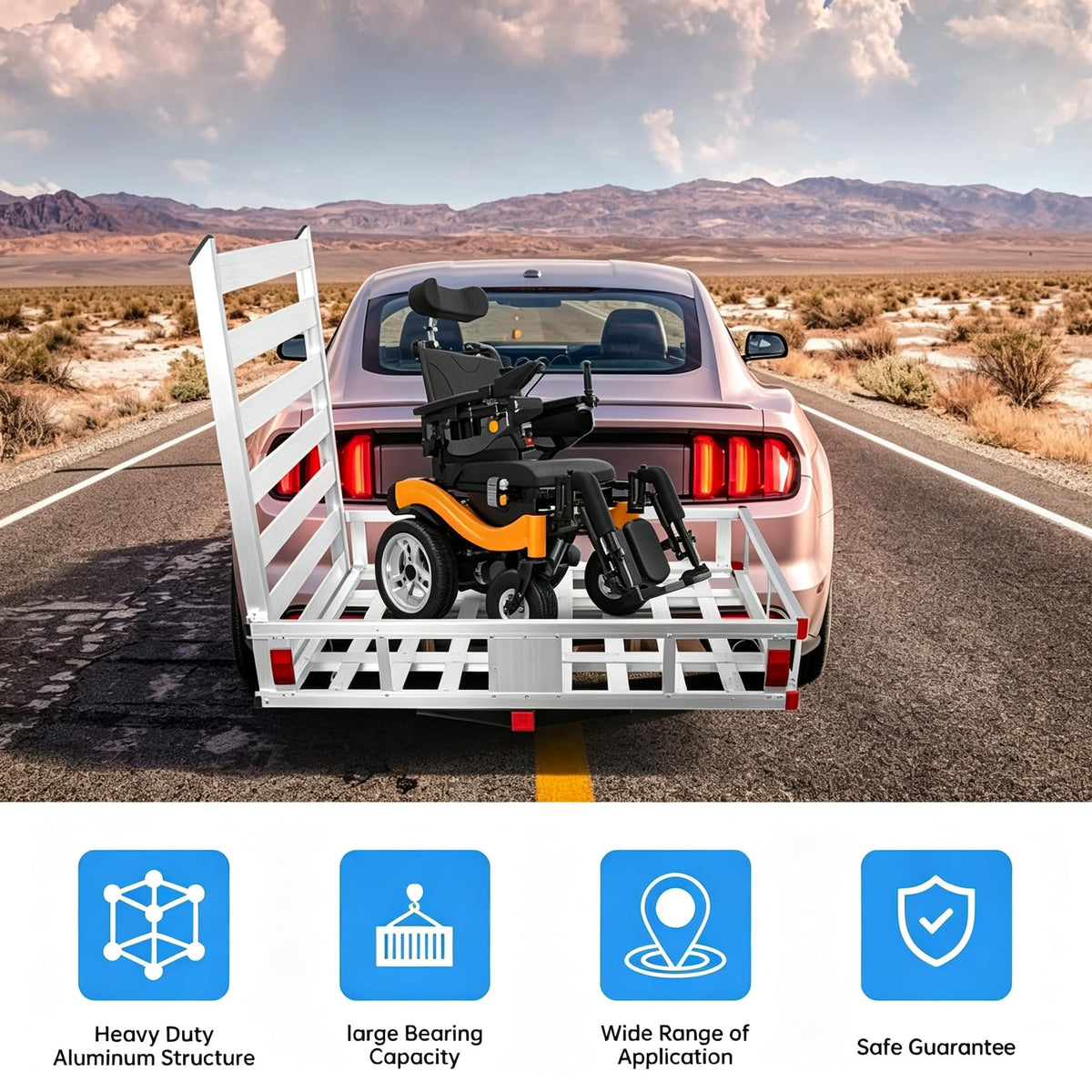 Hitch Cargo Carrier with Folding Ramp S453