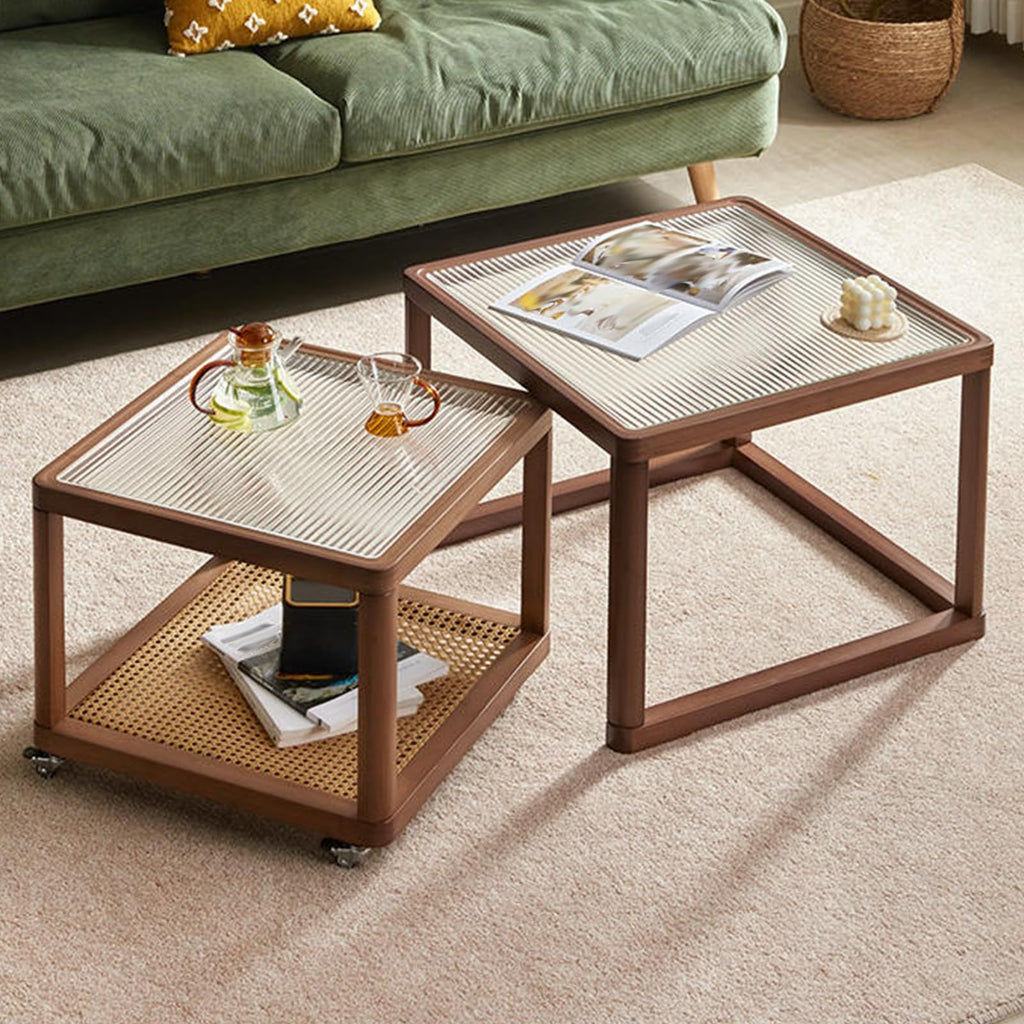 Square Glass Coffee Table Set of 2 G563408