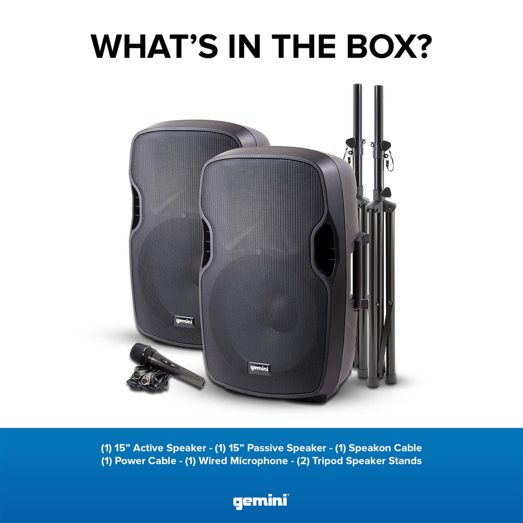 Portable Bluetooth PA Speaker System, 2000W, Black J51620