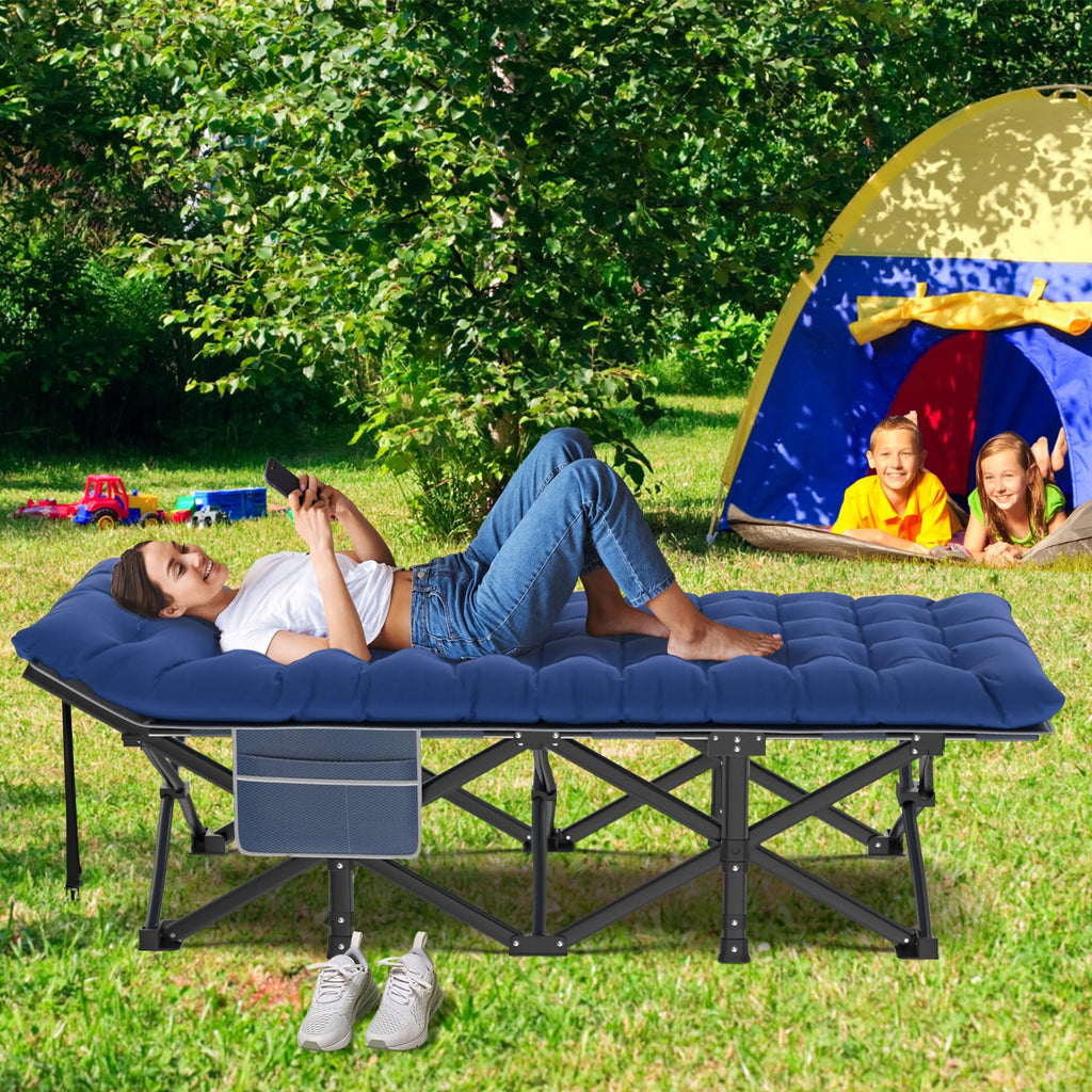 Oversized XXL Folding Camping Cot with Mattress and Pillow C23999