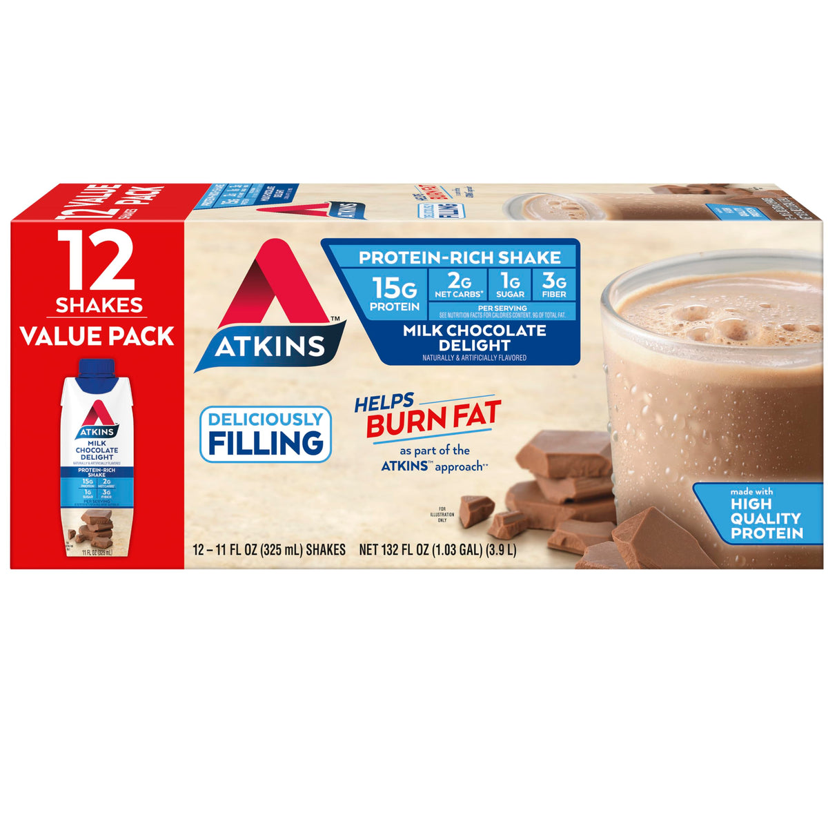 Milk Chocolate & Dark Chocolate Protein Shake, 15g Protein, 12 Count V177139