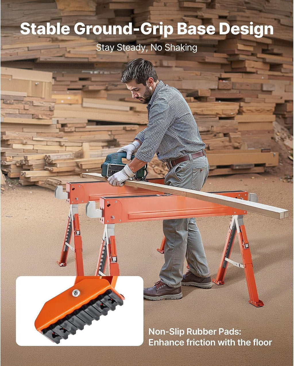 2-Pack Adjustable Folding Saw Horses U319090